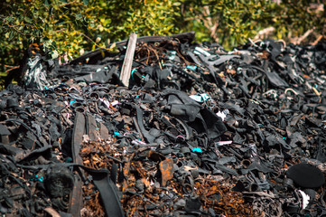 recycling old car tires landfill rubber waste dump