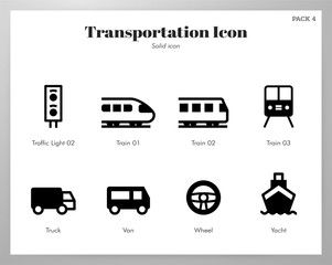 Transportation icons Solid pack