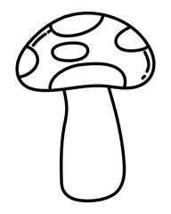 Isolated pointed fungi mushroom design