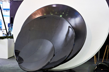 Satellite dishes at exhibition