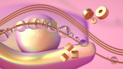 Beautiful abstraction background minimalism. 3d illustration, 3d rendering.