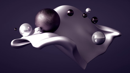 Beautiful abstraction background minimalism. 3d illustration, 3d rendering.