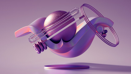 Beautiful abstraction background minimalism. 3d illustration, 3d rendering.