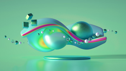 Beautiful abstraction background minimalism. 3d illustration, 3d rendering.