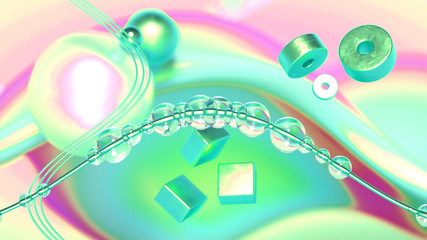 Beautiful abstraction background minimalism. 3d illustration, 3d rendering.