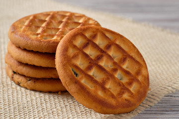 butter cookies on a wooden surface