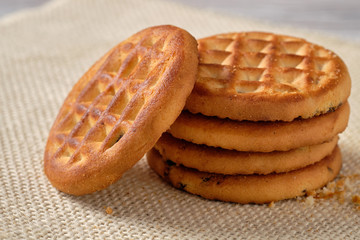 butter cookies on a wooden surface
