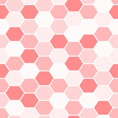 Seamless pink honeycomb hexagon pattern.