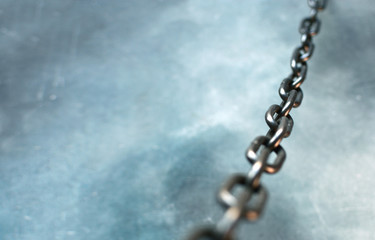 Metal chain background with copy space. Relations symbol.