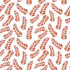 Beautiful seamless pattern with autumn leaves. Watercolor handpainted illustration. Isolated on white background. for greeting card, halloween invitation, thanksgiving day, design, wallpaper, textile