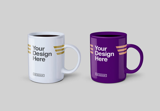 Mugs with Coffee Mockup
