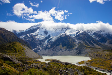 view of the beginning of Hooker valley track, Aoraki national park