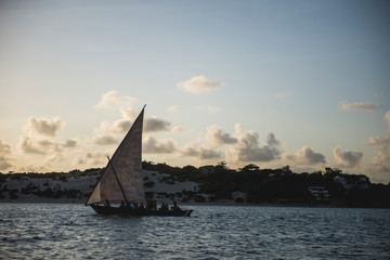 sailboat at sunset