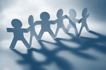 Paper chain team together