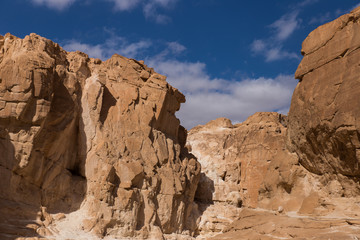 mountains and rock formations in the sinai desert 