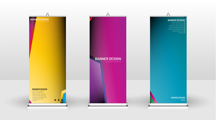 Vertical banner template design. can be used for brochures, covers, publications, etc. Concept of a colorful geometric vector background design