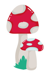 Isolated pointed fungi mushroom design