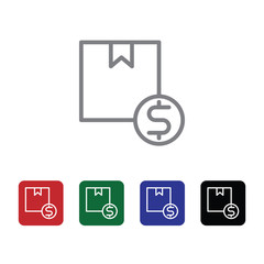Box, delivery, dollar, money vector icon . Simple element illustration from UI concept. Box, delivery, dollar, money vector icon . Cargo Icon Vector Illustration