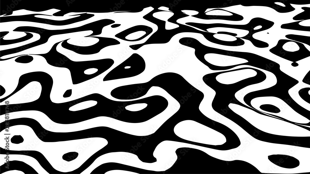 Aufkleber black and white abstract wave. optical illusion. twisted vector illustration.