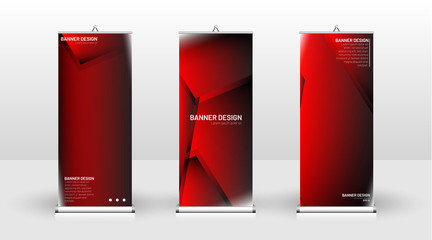 Vertical banner template design. can be used for brochures, covers, publications, etc. Concept of a geometric red vector background design