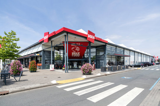 BEVERWIJK, THE NETHERLANDS - June 15, 2018: DekaMarkt supermarket. DekaMarkt is a Dutch retail company and a member of Superunie, a Dutch purchasing organization for supermarkets.