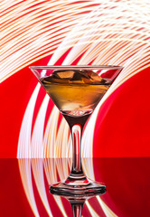 glass on the background of the backlight