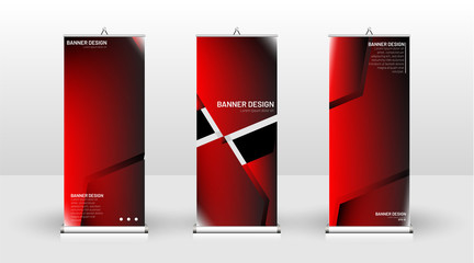 Vertical banner template design. can be used for brochures, covers, publications, etc. Concept of a geometric red vector background design
