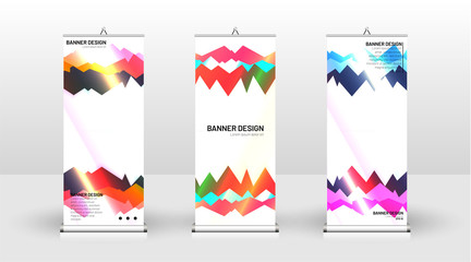 Vertical banner template design. can be used for brochures, covers, publications, etc. futuristic background patterns geometric concepts, colorful creative designs