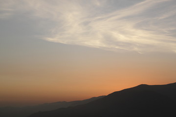 sunset in the mountains