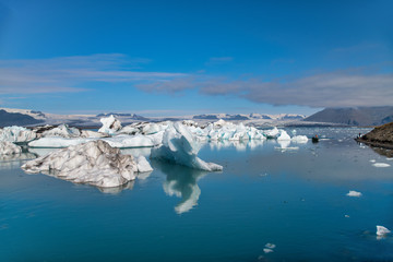 Jokullsarlon glacier lagoon, Iceland in summer season