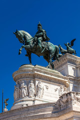 Detail of the statues of The Vittorio Emanuele II Monument also called Altare della Patria a monument built in honor of Victor Emmanuel II the first king of a unified Italy