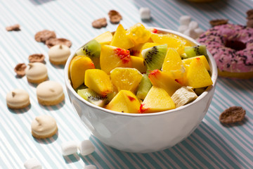 Fruit salad. healthy breakfast.