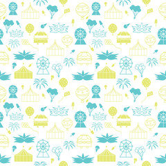 Vector white carnival in summer style seamless pattern background.