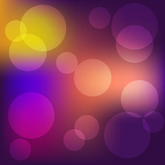 Bright abstract boke background - illustration, vector. Festive illumination.