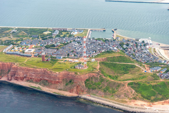 the high sea island Helgoland in the North Sea from above