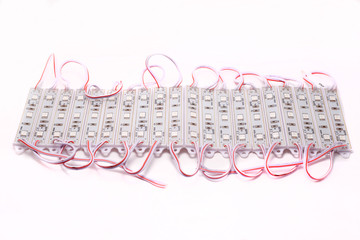 Led module strip on white background