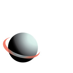 Icon Planet with red ring - Vector image