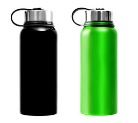 Blue and black thermos