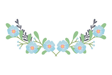 Isolated flowers wreath vector design