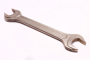 Double open end wrench isolated on white