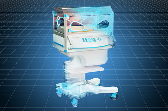 Visualization 3d Cad Model Of Neonatal Incubator. 3D Rendering