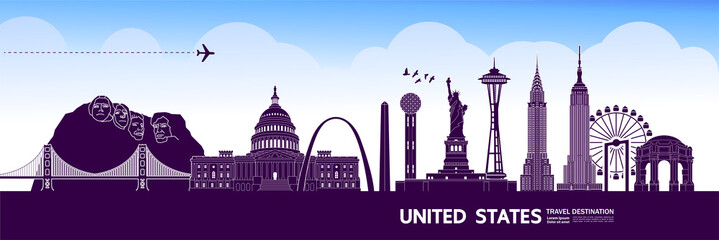 United states travel destination grand vector illustration. © Creative_Bringer