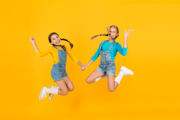 Freedom value. Living happy life in free country. Patriotic upbringing. We are ukrainians. Ukrainian kids. Children ukrainian young generation. Patriotism concept. Girls with blue and yellow clothes