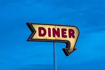 Fotobehang Retro compositie Diner Sign