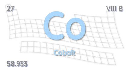 Cobalt chemical element  physics and chemistry illustration backdrop