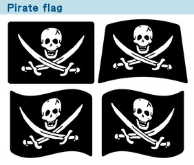 「海賊旗」4個の形のアイコンデザイン