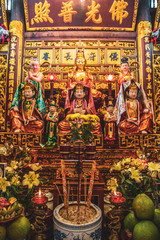 French Village and chinese temple Bana Hills, in Sun World, Danang, Central Vietnam