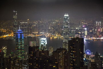 Fototapeta na wymiar Hong Kong city, the streets and the river