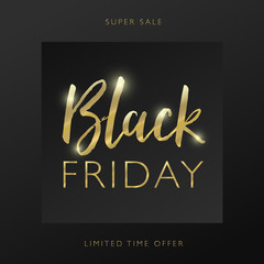 Black Friday sale discount marketing banner. Black Friday promo offer flyer and coupon. Vector illustration