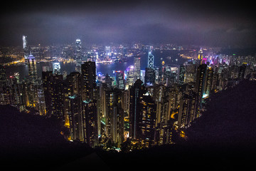Obraz premium Hong Kong city, the streets and the river